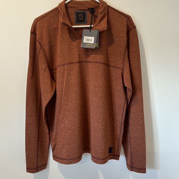 Vintage 1946 Men's Heathered Stretch Rib Knit Half Zip Pullover. Size Large. - Picture 7 of 13